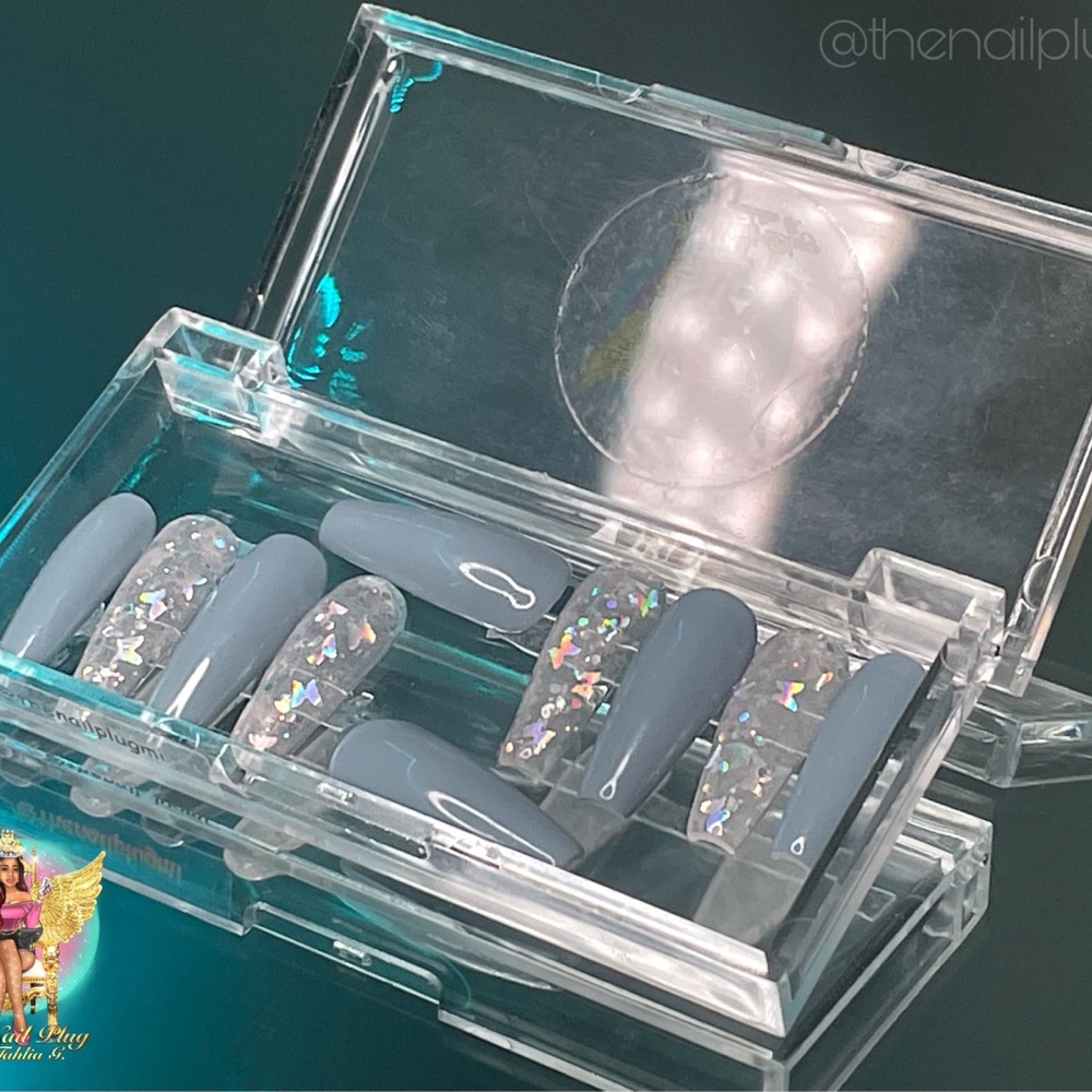 Glitter Butterfly Press-On Nail Set | The Nail Plug @thenailplugmi